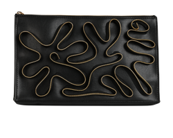 Swirling Zips Clutch, Vegan Leather, Black, 512064, 2*